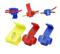 Leadrise Connecteur de fil rapide sans soudure 125, 50 connecteurs rouges de calibre 22 à 18, 50 bleus de calibre 16 à 14, 25 jaunes de calibre 12 à 10.