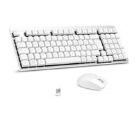 LeadsaiL Clavier et souris mécanique sans fil FA98, faible profil commutateur rouge clavier sans fil avec récepteur 2,4 G, 96 % clavier, 98 touches, silencieux, italien QWERTY pour PC Mac