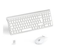 LeadsaiL Clavier et souris sans fil, kit souris et clavier sans fil, souris ergonomique clavier USB sans fil, silencieux, pavé numérique, 1600DPI, disposition QWERTZ pour ordinateur, bureau