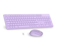 LeadsaiL Ensemble Clavier et Souris sans Fil, Souris et Clavier sans Fil pour Ordinateur USB 2,4 GHz, QWERTZ, Pleine Taille, Silencieux, Ergonomique, pavé numérique, Touches de numérotation Rapide