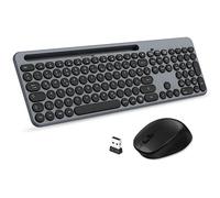 LeadsaiL Ensemble de souris sans fil, souris et clavier ergonomiques, clavier et souris sans fil de taille standard, disposition QWERTZ, touche silencieuse, MacOS, ordinateur portable