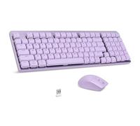LeadsaiL FA98 Clavier et Souris mécaniques sans Fil, 2,4 GHz, Interrupteur Rouge Discret, Clavier mécanique Compact à 98 Touches et Souris silencieuse pour Ordinateur Portable Windows/MacOS - Violet