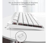 LeadsaiL FA98 Clavier mécanique à profil bas, Pack clavier et souris sans fil avec commutateur rouge, connexion linéaire, touches QWERTY espagnoles QWERTY avec pavé numérique pour Windows, Mac