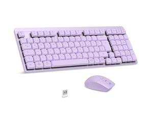 LeadsaiL FA98 Clavier mécanique et souris sans fil QWERTZ Clavier sans fil avec souris, interrupteur rouge, 98 touches, clavier compact, souris 1600 DPI pour Windows MacOS PC ordinateur portable