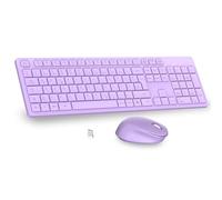 LeadsaiL K786 Ensemble Clavier et Souris sans Fil QWERTZ Clavier Allemand sans Fil avec Souris, Frappe silencieuse, 2,4 GHz avec Nano récepteur USB 2 en 1 pour PC/Ordinateur Portable