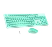 Leadsail K786 Ensemble clavier souris sans fil avec pavé numérique, disposition allemande QWERTZ, 2,4 GHz sans fil avec récepteur USB 2 en 1, durée de vie de la batterie de 12 mois pour PC/ordinateur