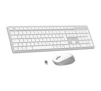 Leadsail K786 Ensemble clavier souris sans fil avec pavé numérique, disposition allemande QWERTZ, 2,4 GHz sans fil avec récepteur USB 2 en 1, durée de vie de la batterie de 12 mois pour PC/ordinateur