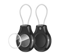 LeadsaiL Lot de 2 supports pour AirTag, compatibles avec le support Apple AirTag avec câble métallique, étui de verrouillage robuste pour AirTag pour bagages, sac à dos, clés, animaux domestiques et