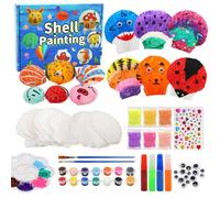 LEADSATR Kit de Peinture sur Coquille pour Enfants, 41 PCS Activites Manuelles pour Enfants, Kit Materiel Dessin Bricolage Enfant 6-12 Ans, Arts et Kits Cadeaux Créatifs de Fille Garcon 4 5 6 7 8 Ans