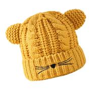 LEADSDGE Bonnets d'hiver tricotés avec oreilles de chaton pour Halloween, cosplay, accessoires photo, chapeau tricoté pour garçons et filles, chapeaux tricotés avec oreilles de dessin animé pour