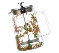 LEADSDGE Cafetière à piston à double paroi isolée de 650 ml, résistance à la chaleur et isolation thermique pour machine à fleurs séchées, presse en verre et métal de qualité supérieure