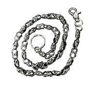 LEADSDGE Chaîne de jeans Hip Hop jupe pantalon chaîne gothique tête de mort chaîne portefeuille chaîne avec double crochet poche ceinture chaîne bijoux