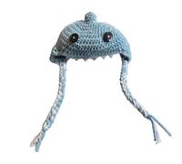 LEADSDGE Chapeau tressé tendance en laine douce et dents feutrées confortable pour un moment amusant, un événement spécial, une séance photo, accessoire amusant pour animaux