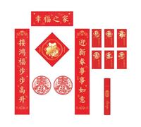 LEADSDGE Élégant 2025 Serpent chinois Nouvel An Couplets Autocollants de fenêtre en papier faits à la main pour décoration de vacances, fournitures de fête, décorations du Nouvel An chinois