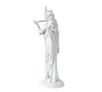 LEADSDGE Élégante sculpture Krishna finition marbrée blanche de 25,4 cm, figurine de collection Dieu de l'amour hindou figurine ornementale décoration d'intérieur Figurine en résine