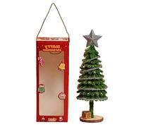 LEADSDGE Figurine de sapin de Noël miniature en tissu peluche douce pour décoration d'intérieur et d'échange de cadeaux, décoration de bureau