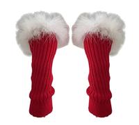 LEADSDGE Gants punk avec plumes pour fête d'Halloween, mitaines pour les années 2000, manches courtes foncées pour costume d'Halloween, Rouge, taille unique