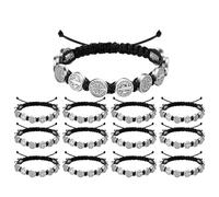 LEADSDGE Lot de 12 bracelets de prière bénédictins réglables avec symboles chrétiens - Bijoux inspirants pour un usage quotidien