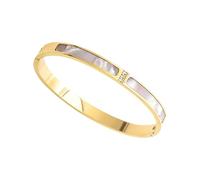 LEADSDGE Manchette en alliage robuste avec 3 griffes sertie de cristaux et de coquillages - Accessoire minimaliste tendance pour des tenues élégantes - Personnalisez des accessoires tendance, taille