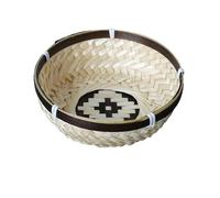 LEADSDGE Panier poubelle avec couvercle tissé à la main, récipient de rangement multi-usage, panier décoratif, boîte cadeau décorative avec couvercle