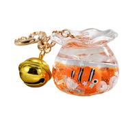 LEADSDGE Porte-clés bouteille flottante en acrylique étincelant - Pendentif tendance sur le thème du monde sous-marin - Accessoire de téléphone pour voiture