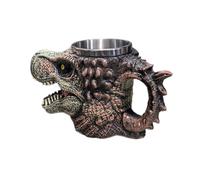 LEADSDGE Porte-stylos en forme de dinosaure robuste en acier inoxydable pour décoration de chambre d'enfant et utilisation pratique en résine colorée