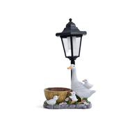 LEADSDGE Statue de jardin en forme d'oiseau pâle avec lampadaire traditionnel pour décoration extérieure résistante aux différentes conditions climatiques
