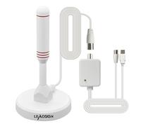 LEADSIGN Antenne TV amplifiée intérieur/extérieur pour Smart TV Freeview, réception longue portée de plus de 194 km, base magnétique puissante, amplificateur de signal antenne TV numérique prise en