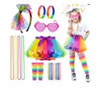 LEADSTAR 11PCS Deguisement Annee 80s Accessoire,Tenue de Soirée Disco Néon Des Années 90s Halloween Costume Carnaval Accessoire,Déguisements pour Filles Fête d'Anniversaire Halloween Noël Cosplay