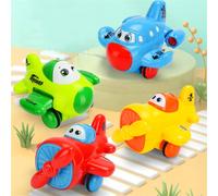 LEADSTAR Avion Jouet Enfant, 4 Pcs Petite Voiture Friction, Cadeau Enfant 1-3 Ans