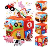 LEADSTAR Jouet Bebe 6-12 Mois,Jouet Sensoriels Boite Mouchoir Bebe avec 7 Animaux Fermiers e 3 Mouchoir Froissé,Jeux Montessori Jouets d'activité et de Développement,Cadeau Enfant 1 2 3 Ans