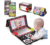 LEADSTAR Jouet Bébé 6-18 Mois,Miroir Bebe Eveil Montessori Noir et Blanc Jouets Sensoriels,Jeux Eveil Bebe avec Miroir Pliable Cadeau Bebe Naissance Fille Garcon Jeux Bebe 6 9 12 Mois