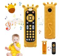 LEADSTAR Jouet Telecommande Bebe,Jouets Sensoriels éducatifs avec Différents Effets Sonores,Jouets Musicaux pour Bébés Cadeau Garçon Fille,Jouets Bébés avec Couvercle en Silicone (Girafe)