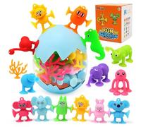 LEADSTAR Jouets à Ventouse pour Enfants,19 Pièces Jouets de Bain 3 Ans,Jouet d'Aspiration pour Animaux Jouets Voyage,Éducation Cadeaux Montessori Sensoriels pour Garçons Filles de 3 4 5 6 7Ans