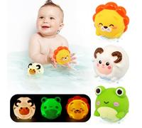 LEADSTAR Jouets de Bain pour Bebe,Jouet Bain Bebe 1 an,Jeux de Bain Bébé Enfant 1 2 3 Ans,Jouets de Bain en Forme d'animaux avec lumière,Jouets de Bain LED,Jouet Bebe 1 2 3 4 an Cadeau Enfant
