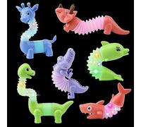 LEADSTAR Jouets Sensoriels, 6 Pièces Mini Pop Tube Lumineux, Anti-Stress Jouet Fidget Sensoriel LED Bâtons Lumineux Objet Satisfaisant Extensible pour Enfants Adultes Personnes Souffrant d’Autisme