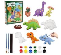 LEADSTAR Kit de Dinosaures à Colorier pour Enfants avec Moule, Jouet de Peinture 3D, Jeu D' Activites Manuelles pour Garçons Filles 3 4 5 6 7 8 9 10 Ans, Cadeau Créatif Bricolage d'Anniversaires Noël