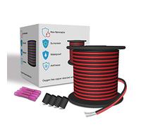 LEADTOPS 65.5FT Rallonge Câble Cordon 20M 22AWG 2 Conducteurs Fil Électrique 2x0.32mm² Rouge Et Noir Toronné Cuivre Étamé Pour 12V DC 3528 5050 2835 Ampoules à Bande LED Unicolore Lampes