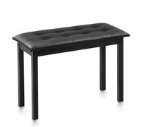 LEADZM Banc de Piano, Tabouret Piano avec Coussin en Cuir PU et Pieds en Fe, Espace de Rangement Intégré, Capacité de Charge Maximale : 200 kg, 70x30x45.5, Noir