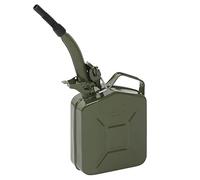 LEADZM Bidon Essence Jerrican Professionnel 5L en Métal avec Bec Verseur - Bidon Carburant Portable pour Diesel, Kérosène, Gazoline (Vert)