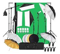 LEADZM Kit Studio Photo éclairage 2×3m Support Toile Fond | Ampoules LED, parapluie continu, idéal pour portraits et photographie vidéo (LE002)