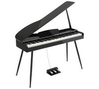 LEADZM Piano Numérique Marteaux 88 Touches, Piano Électrique avec Finition brillante, Ressemblant à un Corps de Piano à Queue, Audio 4 Haut-Parleurs, Bluetooth MIDI/Audio, Noir