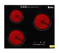 LEADZM Plaque Vitrocéramique Induction,3 Feux Table de Cuisson Encastrable,5200W,Minuteur, Touches Tactiles, Anti-Débordement, 9 Niveaux de Puissance