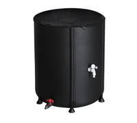 LEADZM Récupérateur d'eau de Pluie Pliable - Réservoir d'eau Écologique avec Filtre Inoxydable pour Jardin, Potager et Arrosage - Facile à Installer et à Ranger (380Litres)