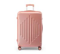 LEADZM Valise Cabine Rigide en ABS Léger, 4 roulettes Spinner, Coins Renforcés, Serrure à Combinaison, ABS avec Coins Renforcés - Bagage Cabine/Soute - Or Rose, M/55cm