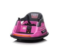 LEADZM Voiture Auto-Tamponneuse Électrique Enfant 12V avec Télécommande 2,4G - Voiture Tournante 360° avec Lumières LED & Musique, 2 Modes de Conduite (Manuel/Auto) (Rose)