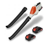 Leaf Blower Cordless-24V Powerful Electric Leaf Blowers with 2 Batteries and Charger, 5 Gear Adjustable, Lightweight Leaf Blower for Blowing Leaves, Patio Cleaning, Clear Snow (Orange)
