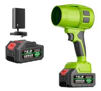 Leaf Blower Cordless with Battery, Turbo Jet Blower,23000RPM Portable Handheld Blowers with Adjustable Speed for Lawn Care, Patio, Blowing Leaves, Snow Blowing Cleaning Green (B)