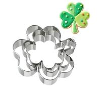Leaf Clover Cookie Cutter - Stainless Steel Clover and Four-Leaf Clovers Shapes | Shamrock Molds for Fondant, Bread, and Cake | Durable Irish Party Baking Gadget for Home Kitchen Festive
