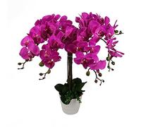 Leaf Design UK Orchidée Artificielle réaliste en Pot Rose foncé 85 cm